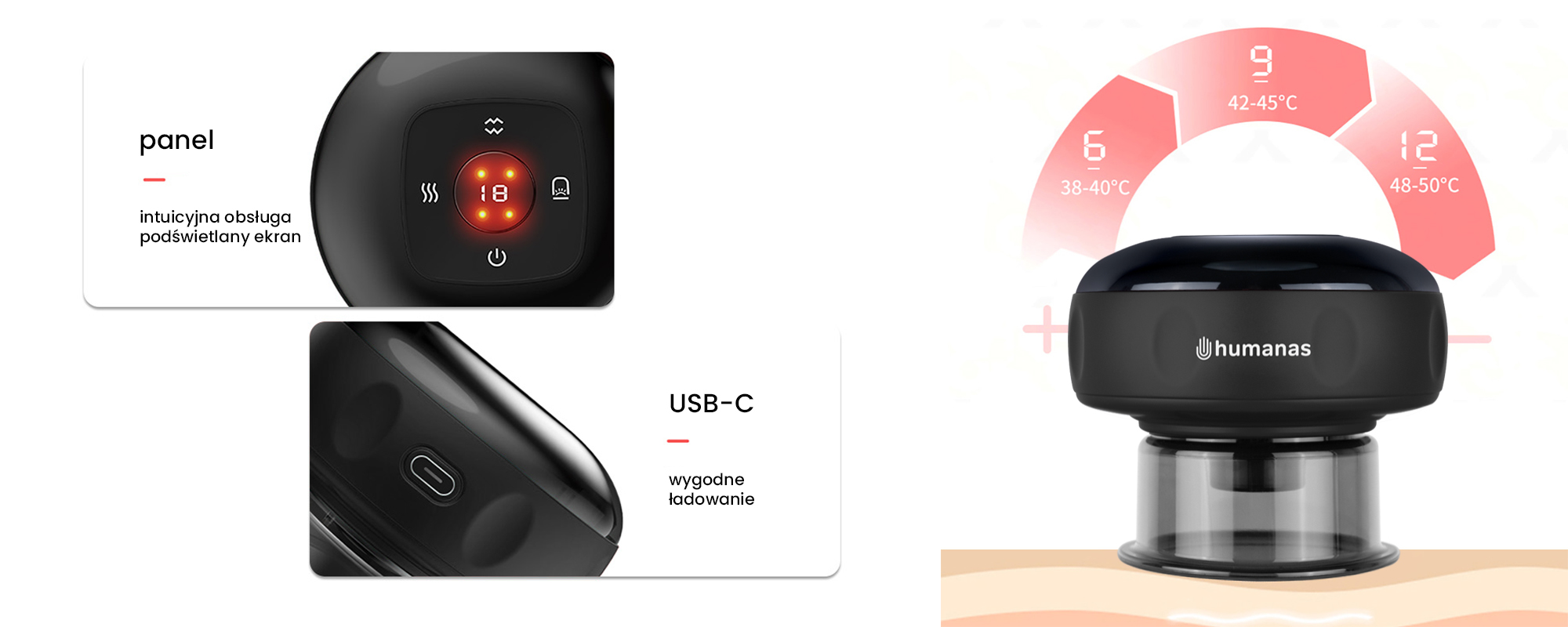 Bańka chińska elektroniczna Humanas BB01 - czarna